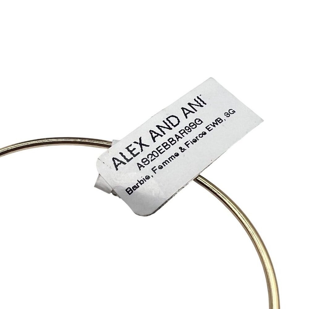 Alex And Ani Gold Bangle Bracelet Femme & Fierce Charm Barbie Collection Mattel - Picture 4 of 9